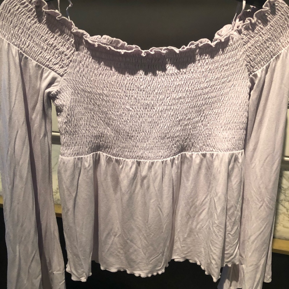 American Eagle off shoulder short top, light lilac